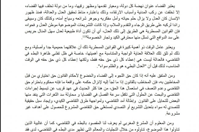 مقال بعنوان البطء في التقاضي