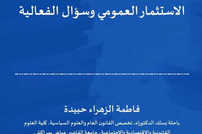 مقال بعنوان الاستثمار العمومي وسؤال الفعالية